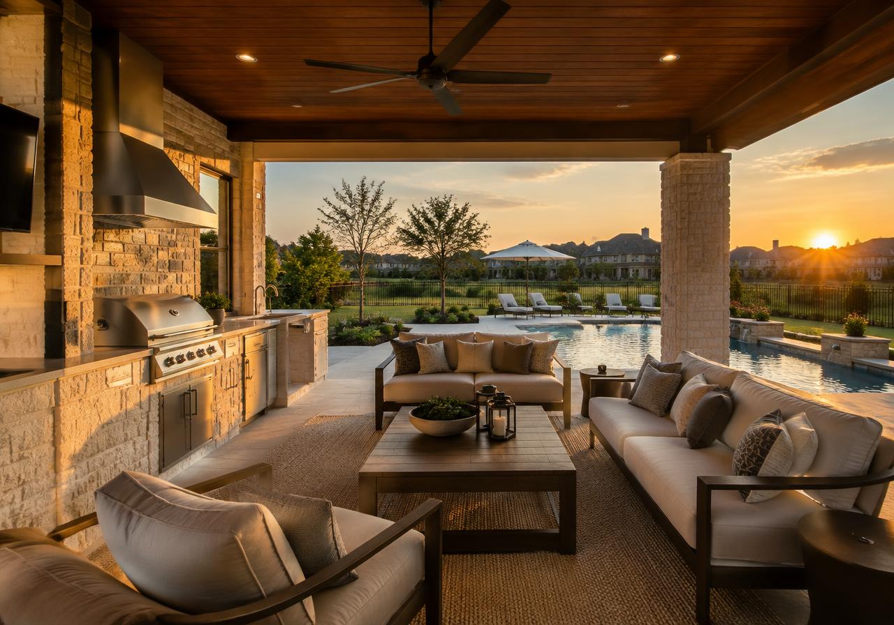 Covered Patio & Outdoor Kitchen